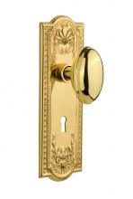Nostalgic Warehouse 718395 - Nostalgic Warehouse Meadows Plate with Keyhole Privacy Homestead Door Knob in Unlacquered Brass