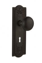 Nostalgic Warehouse 718410 - Nostalgic Warehouse Meadows Plate with Keyhole Privacy New York Door Knob in Oil-Rubbed Bronze