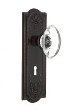 Nostalgic Warehouse 718420 - Nostalgic Warehouse Meadows Plate with Keyhole Privacy Oval Clear Crystal Glass Door Knob in Timel
