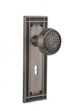 Nostalgic Warehouse 718487 - Nostalgic Warehouse Mission Plate with Keyhole Privacy Craftsman Door Knob in Antique Pewter