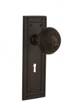 Nostalgic Warehouse 718503 - Nostalgic Warehouse Mission Plate with Keyhole Privacy Egg & Dart Door Knob in Oil-Rubbed Bron