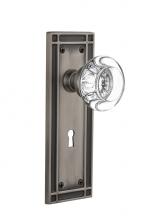 Nostalgic Warehouse 718542 - Nostalgic Warehouse Mission Plate with Keyhole Privacy Round Clear Crystal Glass Door Knob in Anti