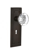 Nostalgic Warehouse 718543 - Nostalgic Warehouse Mission Plate with Keyhole Privacy Round Clear Crystal Glass Door Knob in Oil-