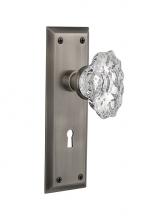 Nostalgic Warehouse 718583 - Nostalgic Warehouse New York Plate with Keyhole Privacy Chateau Door Knob in Antique Pewter