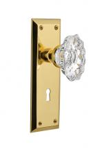 Nostalgic Warehouse 718589 - Nostalgic Warehouse New York Plate with Keyhole Privacy Chateau Door Knob in Unlacquered Brass