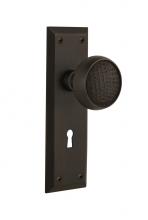 Nostalgic Warehouse 718592 - Nostalgic Warehouse New York Plate with Keyhole Privacy Craftsman Door Knob in Oil-Rubbed Bronze