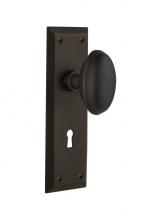 Nostalgic Warehouse 718621 - Nostalgic Warehouse New York Plate with Keyhole Privacy Homestead Door Knob in Oil-Rubbed Bronze