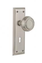 Nostalgic Warehouse 718636 - Nostalgic Warehouse New York Plate with Keyhole Privacy Mission Door Knob in Satin Nickel