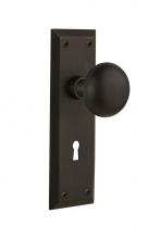 Nostalgic Warehouse 718641 - Nostalgic Warehouse New York Plate with Keyhole Privacy New York Door Knob in Oil-Rubbed Bronze