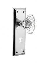 Nostalgic Warehouse 718656 - Nostalgic Warehouse New York Plate with Keyhole Privacy Oval Fluted Crystal Glass Door Knob in Bri