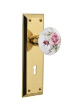 Nostalgic Warehouse 718682 - Nostalgic Warehouse New York Plate with Keyhole Privacy White Rose Porcelain Door Knob in Polished