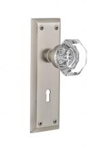 Nostalgic Warehouse 718698 - Nostalgic Warehouse New York Plate with Keyhole Privacy Waldorf Door Knob in Satin Nickel
