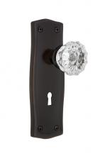 Nostalgic Warehouse 718744 - Nostalgic Warehouse Prairie Plate with Keyhole Privacy Crystal Glass Door Knob in Timeless Bronze