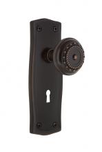 Nostalgic Warehouse 718774 - Nostalgic Warehouse Prairie Plate with Keyhole Privacy Meadows Door Knob in Timeless Bronze