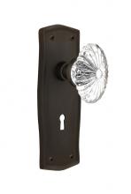 Nostalgic Warehouse 718800 - Nostalgic Warehouse Prairie Plate with Keyhole Privacy Oval Fluted Crystal Glass Door Knob in Oil-