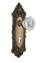Nostalgic Warehouse 718878 - Nostalgic Warehouse Victorian Plate with Keyhole Privacy Crystal Glass Door Knob in Antique Brass