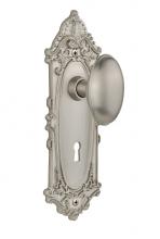 Nostalgic Warehouse 718903 - Nostalgic Warehouse Victorian Plate with Keyhole Privacy Homestead Door Knob in Satin Nickel