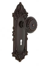 Nostalgic Warehouse 718911 - Nostalgic Warehouse Victorian Plate with Keyhole Privacy Meadows Door Knob in Timeless Bronze