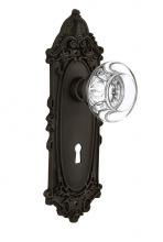 Nostalgic Warehouse 718948 - Nostalgic Warehouse Victorian Plate with Keyhole Privacy Round Clear Crystal Glass Door Knob in Oi