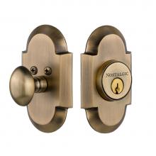Nostalgic Warehouse 719002 - Nostalgic Warehouse Cottage Plate Single Cylinder Deadbolt in Antique Brass