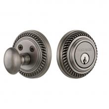 Nostalgic Warehouse 719072 - Nostalgic Warehouse Rope Rosette Single Cylinder Deadbolt in Antique Pewter