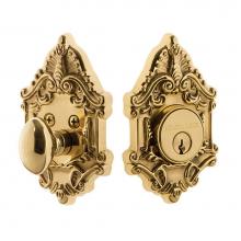 Nostalgic Warehouse 719104 - Nostalgic Warehouse Victorian Plate Single Cylinder Deadbolt in Unlacquered Brass