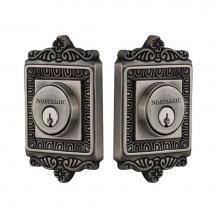 Nostalgic Warehouse 719151 - Nostalgic Warehouse Egg & Dart Plate Double Cylinder Deadbolt in Antique Pewter
