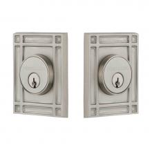 Nostalgic Warehouse 719186 - Nostalgic Warehouse Mission Plate Double Cylinder Deadbolt in Satin Nickel