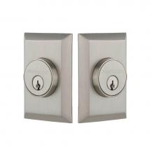 Nostalgic Warehouse 719199 - Nostalgic Warehouse New York Plate Double Cylinder Deadbolt in Satin Nickel