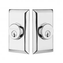 Nostalgic Warehouse 719225 - Nostalgic Warehouse Studio Plate Double Cylinder Deadbolt in Bright Chrome