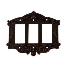 Nostalgic Warehouse 719655 - Nostalgic Warehouse Victorian Switch Plate with Triple Rocker in Timeless Bronze