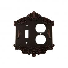 Nostalgic Warehouse 719659 - Nostalgic Warehouse Victorian Switch Plate with Toggle and Outlet in Timeless Bronze