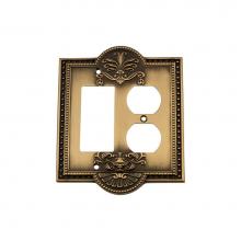 Nostalgic Warehouse 719720 - Nostalgic Warehouse Meadows Switch Plate with Rocker and Outlet in Antique Brass