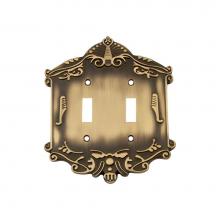 Nostalgic Warehouse 719723 - Nostalgic Warehouse Victorian Switch Plate with Double Toggle in Antique Brass