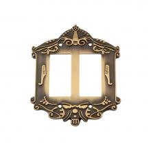 Nostalgic Warehouse 719726 - Nostalgic Warehouse Victorian Switch Plate with Double Rocker in Antique Brass