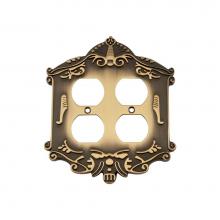 Nostalgic Warehouse 719729 - Nostalgic Warehouse Victorian Switch Plate with Double Outlet in Antique Brass