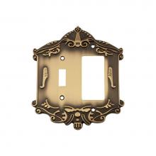 Nostalgic Warehouse 719730 - Nostalgic Warehouse Victorian Switch Plate with Toggle and Rocker in Antique Brass