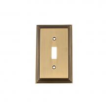 Nostalgic Warehouse 719734 - Nostalgic Warehouse Deco Switch Plate with Single Toggle in Antique Brass