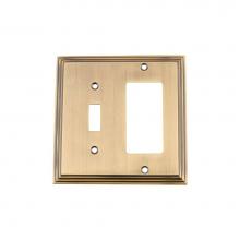 Nostalgic Warehouse 719742 - Nostalgic Warehouse Deco Switch Plate with Toggle and Rocker in Antique Brass