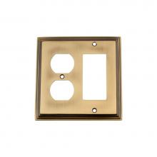 Nostalgic Warehouse 719744 - Nostalgic Warehouse Deco Switch Plate with Rocker and Outlet in Antique Brass