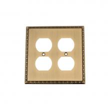Nostalgic Warehouse 719765 - Nostalgic Warehouse Egg & Dart Switch Plate with Double Outlet in Antique Brass