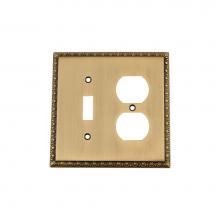 Nostalgic Warehouse 719767 - Nostalgic Warehouse Egg & Dart Switch Plate with Toggle and Outlet in Antique Brass