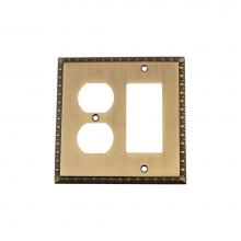 Nostalgic Warehouse 719768 - Nostalgic Warehouse Egg & Dart Switch Plate with Rocker and Outlet in Antique Brass