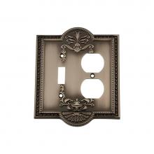Nostalgic Warehouse 719791 - Nostalgic Warehouse Meadows Switch Plate with Toggle and Outlet in Antique Pewter