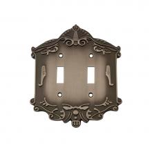 Nostalgic Warehouse 719795 - Nostalgic Warehouse Victorian Switch Plate with Double Toggle in Antique Pewter