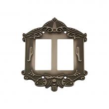 Nostalgic Warehouse 719798 - Nostalgic Warehouse Victorian Switch Plate with Double Rocker in Antique Pewter