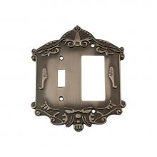 Nostalgic Warehouse 719802 - Nostalgic Warehouse Victorian Switch Plate with Toggle and Rocker in Antique Pewter