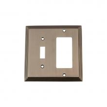 Nostalgic Warehouse 719814 - Nostalgic Warehouse Deco Switch Plate with Toggle and Rocker in Antique Pewter