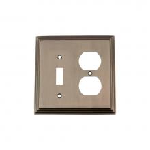 Nostalgic Warehouse 719815 - Nostalgic Warehouse Deco Switch Plate with Toggle and Outlet in Antique Pewter