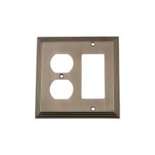 Nostalgic Warehouse 719816 - Nostalgic Warehouse Deco Switch Plate with Rocker and Outlet in Antique Pewter